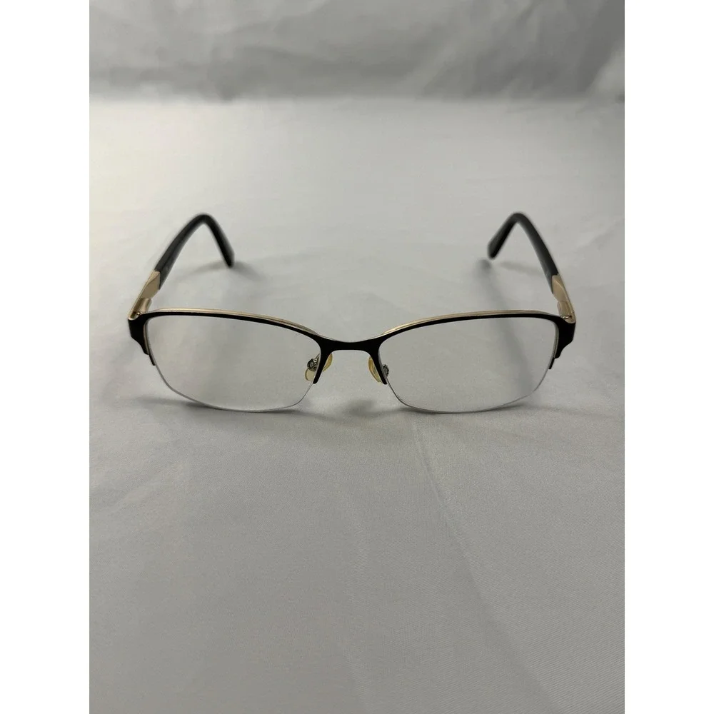 Escada Eyeglasses Frames‎ Black Gold Semi Rimless Designer 54-17